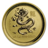 2000 Australia 1/4 oz Gold Lunar Dragon BU (Series I)