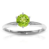 CERTIFIED 14K 1.30 CTW PERIDOT SOLITAIRE RING