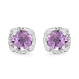 1.46 Carat Genuine Amethyst .925 Sterling Silver Earrings