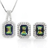 3 CARAT OCEAN MYSTIC GEMSTONES & GENUINE DIAMONDS 925 STERLING SILVER