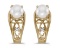 Certified 14k Yellow Gold Pearl And Diamond Earrings 0.01 CTW