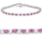 6.09 Carat Genuine Ruby and White Topaz .925 Sterling Silver Bracelet