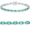 10.50 Carat Created Emerald .925 Sterling Silver Bracelet