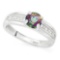 3/4 CARAT MYSTIC GEMSTONE & DIAMOND 925 STERLING SILVER RING