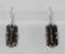 Art Deco Style Smoky Topaz Filigree Earrings - Sterling Silver