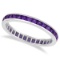 Princess-Cut Amethyst Eternity Ring Band 14k White Gold (1.36ct)