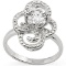 0.991 CARAT WHITE TOPAZ & GENUINE DIAMOND PLATINUM OVER 0.925 STERLING SILVER RING