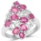 2.20 Carat Glass Filled Ruby .925 Sterling Silver Ring