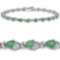 3.60 Carat Genuine Emerald .925 Sterling Silver Bracelet