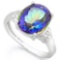 3 2/3 CARAT OCEAN MYSTIC GEMSTONE & DIAMOND 925 STERLING SILVER RING