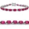 15.12 Carat Created Ruby .925 Sterling Silver Bracelet