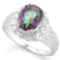 1 4/5 CARAT MYSTIC GEMSTONE & DIAMOND 925 STERLING SILVER RING