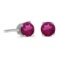 Certified 4 mm Round Rhodolite Garnet Stud Earrings in Sterling Silver 0.42 CTW