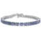 11.88 Carat Genuine Tanzanite Sterling Silver Bracelet