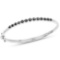 1.96 Carat Genuine Black Diamond .925 Sterling Silver Bangle