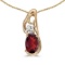 Certified 14k Yellow Gold Oval Garnet And Diamond Pendant 0.48 CTW