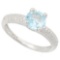 1 1/2 CARAT BABY SWISS BLUE TOPAZ & DIAMOND 925 STERLING SILVER RING