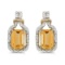 Certified 14k Yellow Gold Emerald-cut Citrine And Diamond Earrings 1.61 CTW