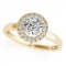 CERTIFIED 18K YELLOW GOLD 1.36 CT G-H/VS-SI1 DIAMOND HALO ENGAGEMENT RING