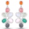 11.54 Carat Genuine Multi Stone .925 Sterling Silver Earrings