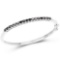 2.50 Carat Genuine Black Diamond .925 Sterling Silver Bangle