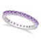 Amethyst Eternity Stackable Ring Band 14K White Gold (0.75ct)