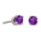 Certified 3 mm Petite Round Amethyst Screw-back Stud Earrings in 14k White Gold 0.16 CTW