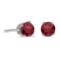 Certified 4 mm Round Garnet Screw-back Stud Earrings in 14k White Gold 0.42 CTW