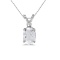 Certified 14k White Gold Oval White Topaz And Diamond Pendant 0.93 CTW