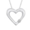 Certified 14K White Gold Diamond Heart Pendant 0.07 CTW