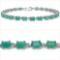 6.70 Carat Genuine Emerald Sterling Silver Bracelet