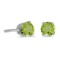 Certified 4 mm Round Peridot Screw-back Stud Earrings in 14k White Gold 0.48 CTW