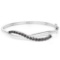 2.22 Carat Genuine Black Diamond .925 Sterling Silver Bangle