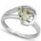 1 CARAT GREEN AMETHYST & DIAMOND 925 STERLING SILVER RING