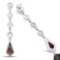 7.22 Carat Genuine Rose Quartz And Smoky Quartz .925 Sterling Silver Earrings