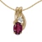 Certified 14k Yellow Gold Oval Rhodolite Garnet And Diamond Pendant 0.5 CTW