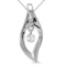 Certified 14K White Gold Dashing Diamonds Pendant 0.05 CTW