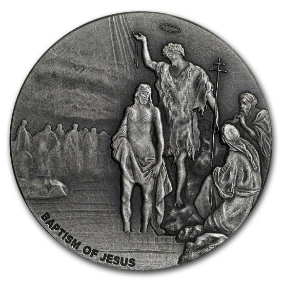 2017 2 oz Silver Coin - Biblical Series (The Baptism of Jesus)