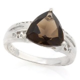 2 2/3 CARAT SMOKEY TOPAZ 925 STERLING SILVER RING