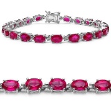 15.12 Carat Created Ruby .925 Sterling Silver Bracelet