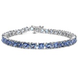 11.88 Carat Genuine Tanzanite Sterling Silver Bracelet