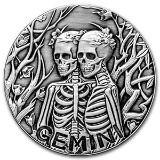 1 oz Silver Round Gemini - Zodiac Series