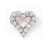 Certified 14K Yellow Gold Diamond Heart Pendant 1 CTW