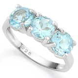 9 3/4 CARAT BABY SWISS BLUE TOPAZ 925 STERLING SILVER RING