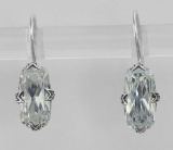 Cubic Zirconia Filigree Earrings - Sterling Silver