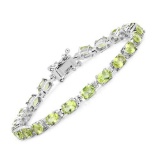 9.45 Carat Genuine Peridot .925 Sterling Silver Bracelet