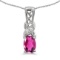 Certified 10k White Gold Oval Pink Topaz And Diamond Pendant 0.44 CTW