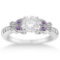 Butterfly Diamond and Amethyst Engagement Ring 18k White Gold (1.20ct)