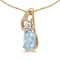 Certified 10k Yellow Gold Oval Aquamarine And Diamond Pendant 0.3 CTW