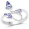 0.68 Carat Genuine Tanzanite .925 Sterling Silver Ring